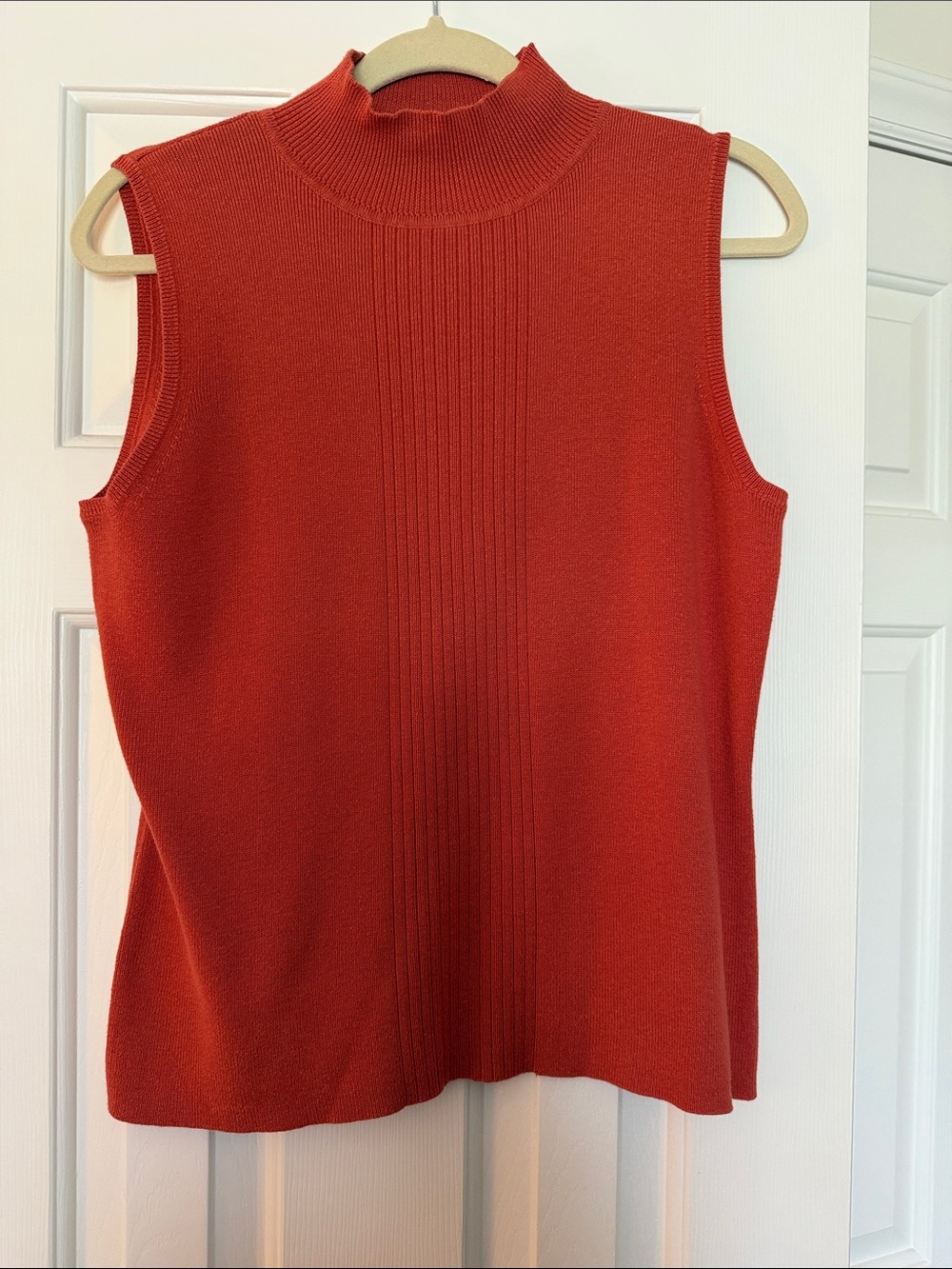 Dress Barn Red Sleeveless Mock Neck Sweater Top
